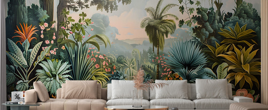 Artistic monkey forest wallpaper design
