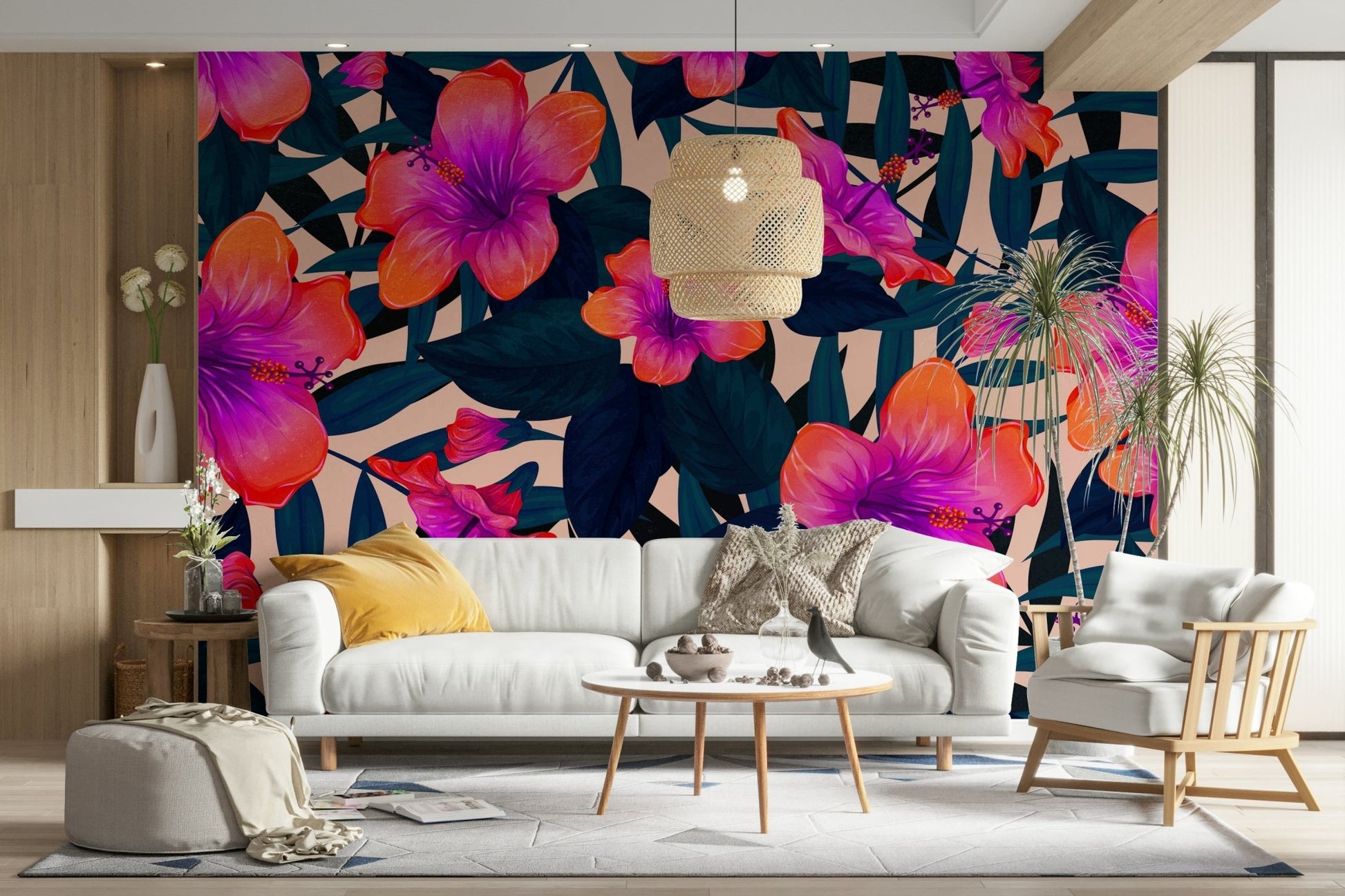 Tropical forest or jungle scene wallpaper.

