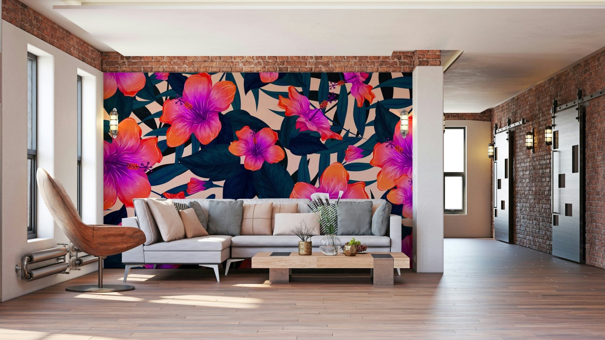 Unique and lively tropical wallpaper.

