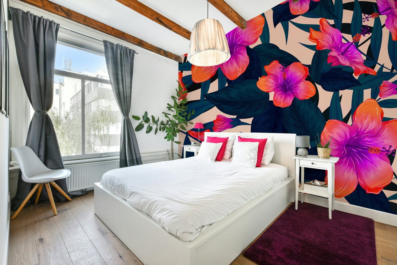 Tropicana Wall Mural on a light-colored wall.

