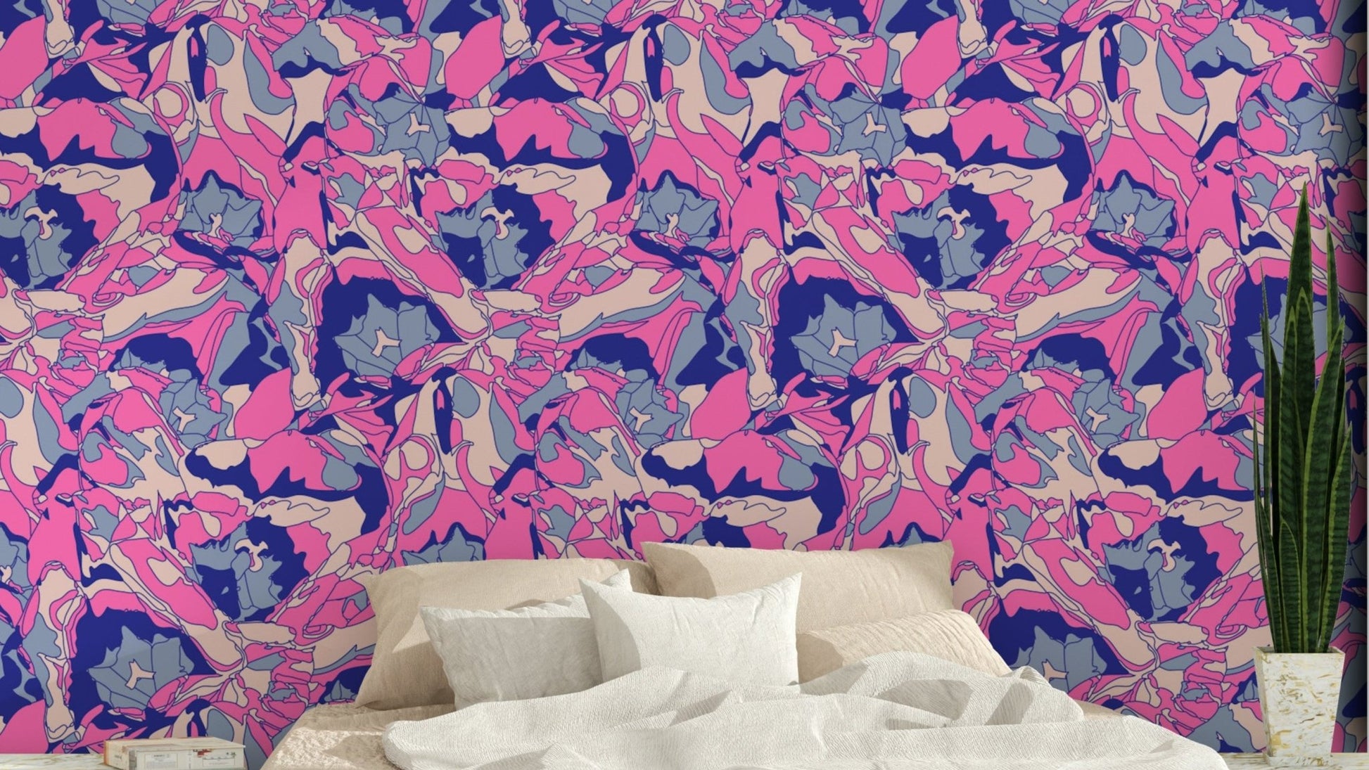 The image shows an artistic impression of a serene floral scene.

