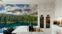 Turquoise Dreamscape, vivid nature scene, scenic wallpaper mural, perfect view.