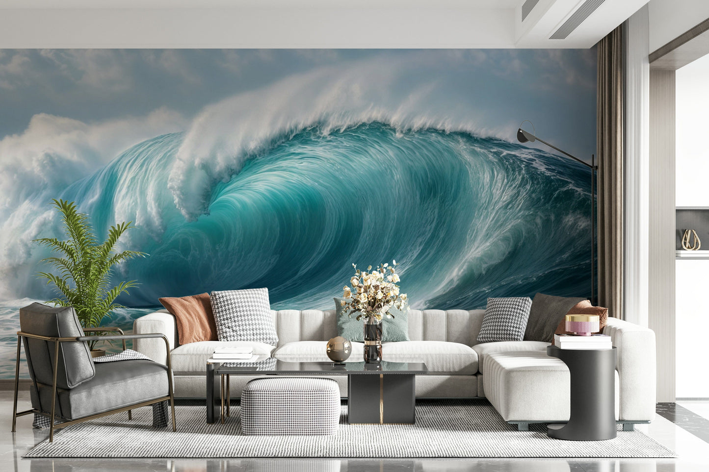Turquoise Surge Wall Mural