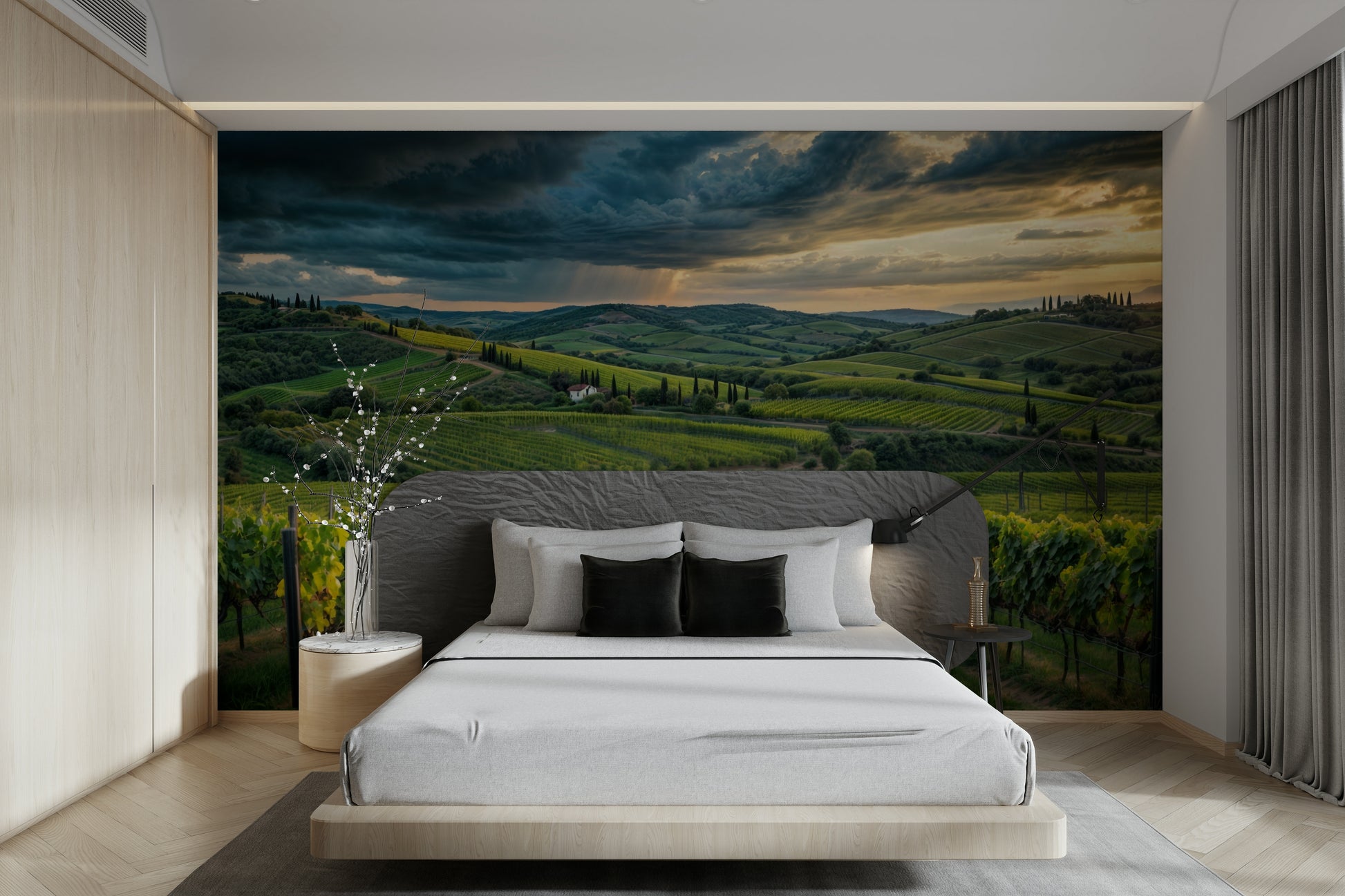 Italian vineyard mural for walls

