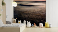 A beautiful modern art wall mural for a living room.

