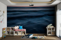 An angled shot of the mural's gentle color palette.

