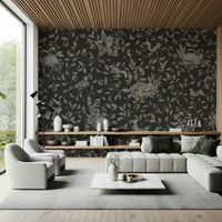 Atmospheric wall mural depicting a forest at dusk with gentle, moody tones.