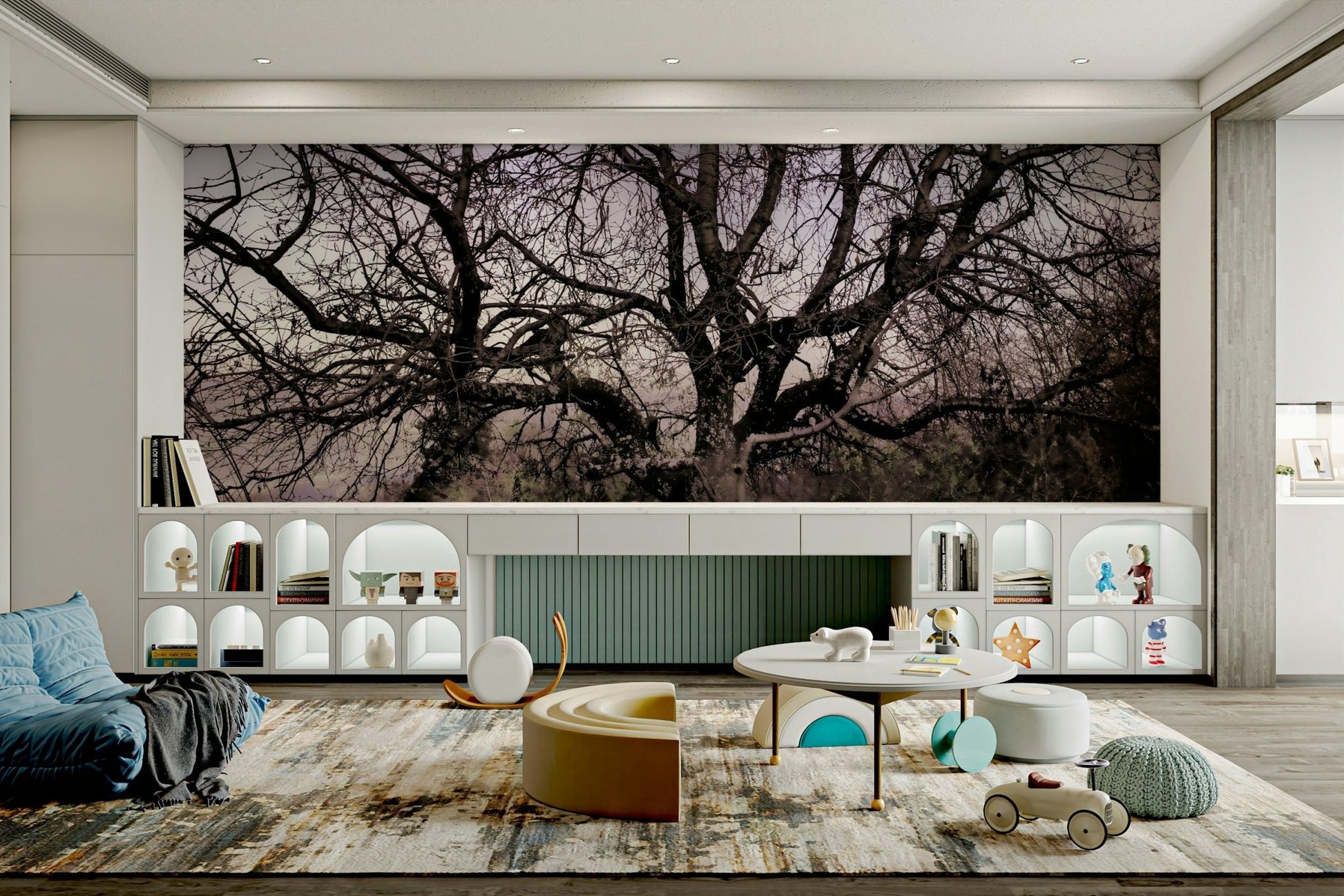 stark contrast of a tree against the sky

