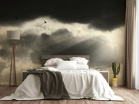A contemplative corner art wallpaper mural for a feature wall.

