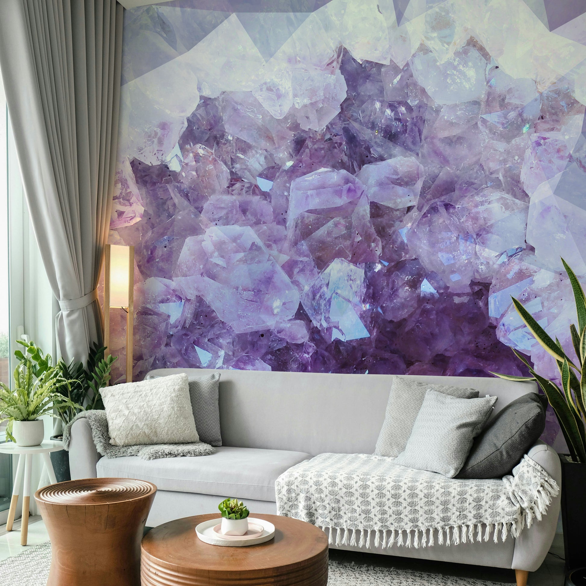 Geode-inspired wall wallpaper

