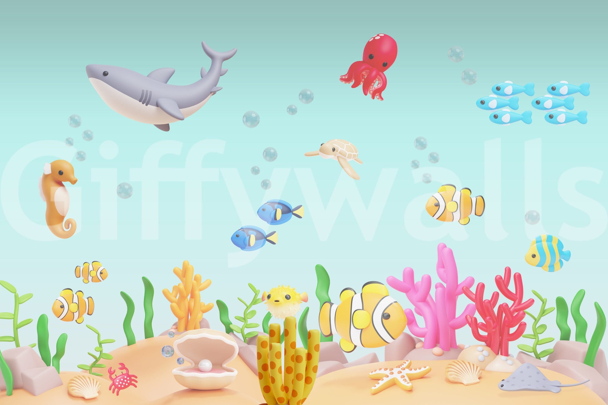 The style is a soft-focus illustration or a painterly design.

