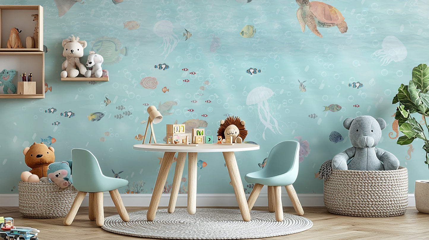 Underwater Marine Life Wall Mural