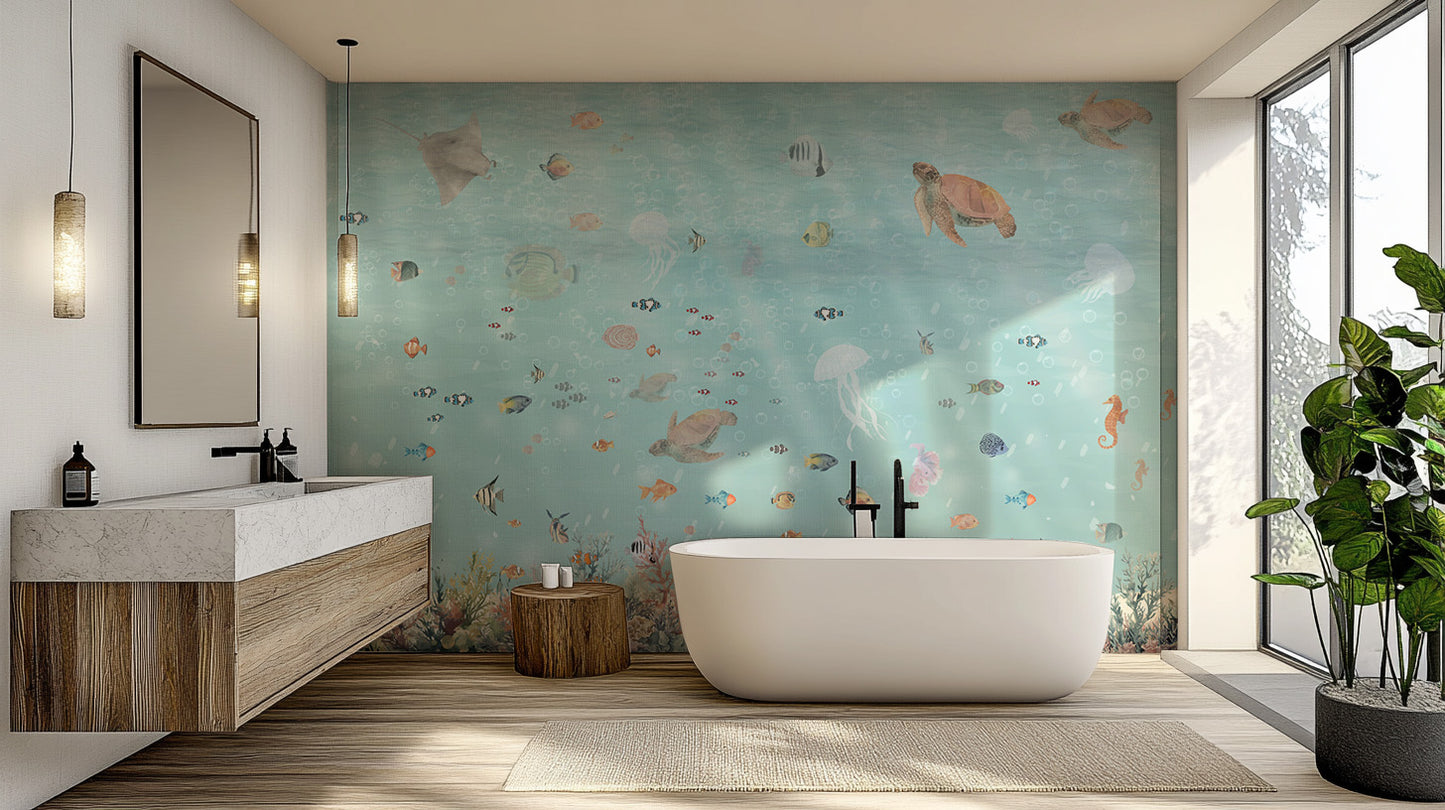 Underwater Marine Life Wall Mural