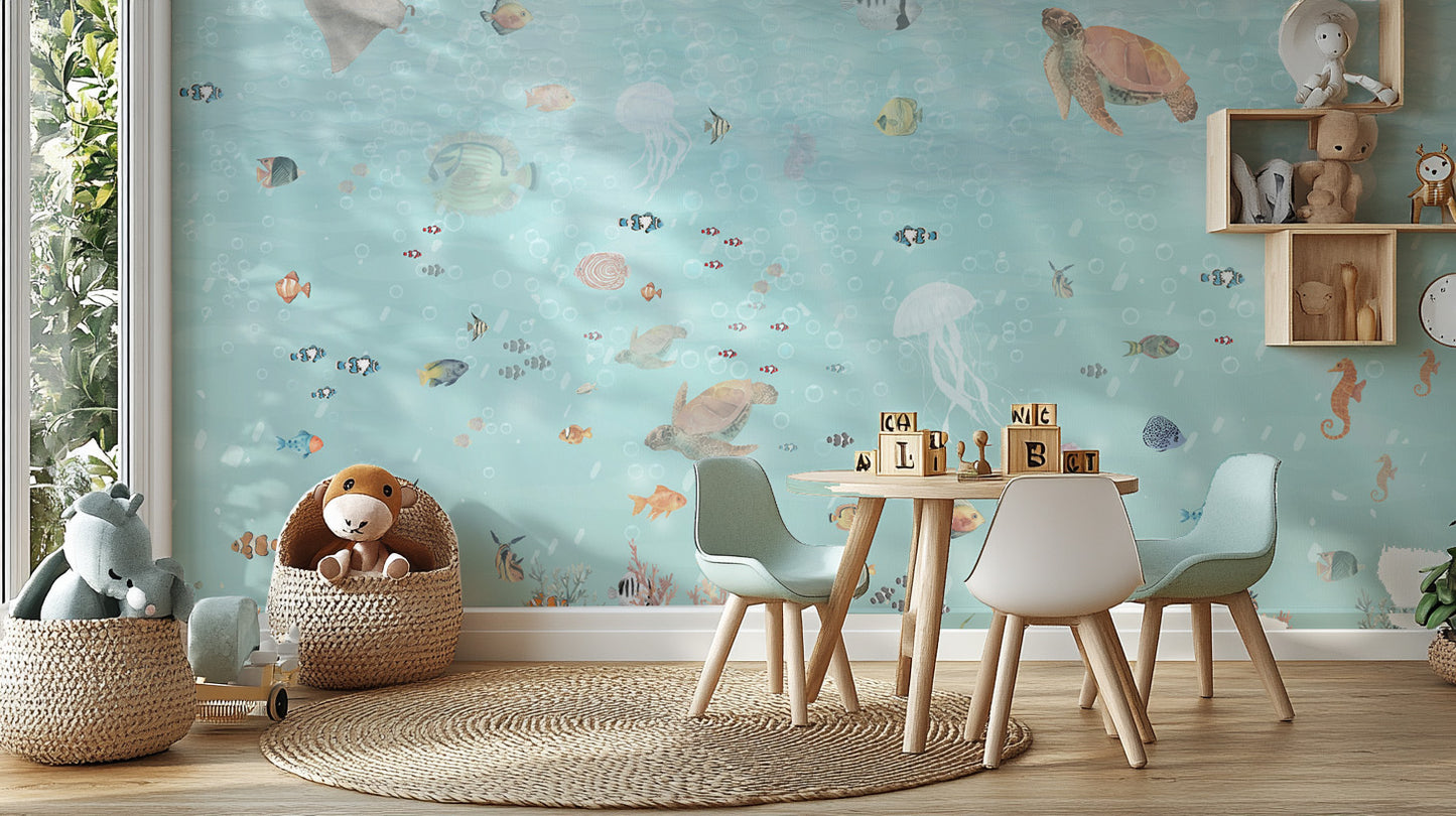 Underwater Marine Life Wall Mural