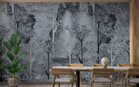 Grey Grunge Tropicano Tree Wallpaper - Giffywalls