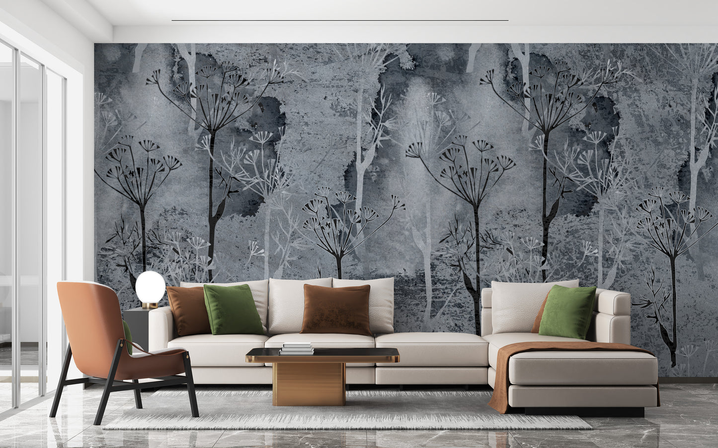 Grey Grunge Tropicano Tree Wallpaper - Giffywalls
