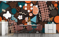 Handcrafted Abstract Art wallpaper mural close-up showing the pattern detail and texture