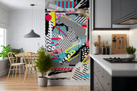 A beautiful modern art wall mural of delicate texture.