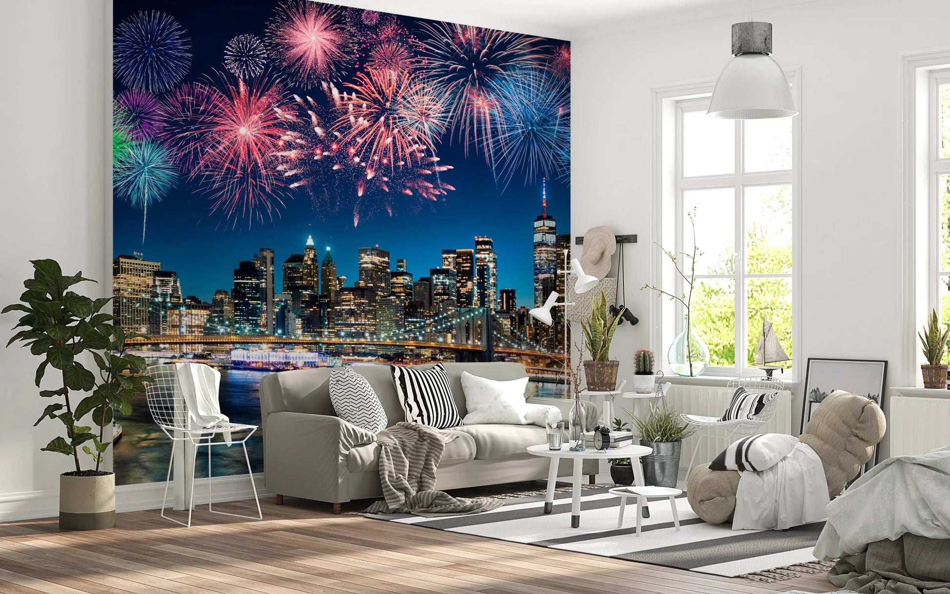 Urban Fireworks Wall Mural