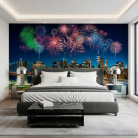 Urban Fireworks Wall Mural