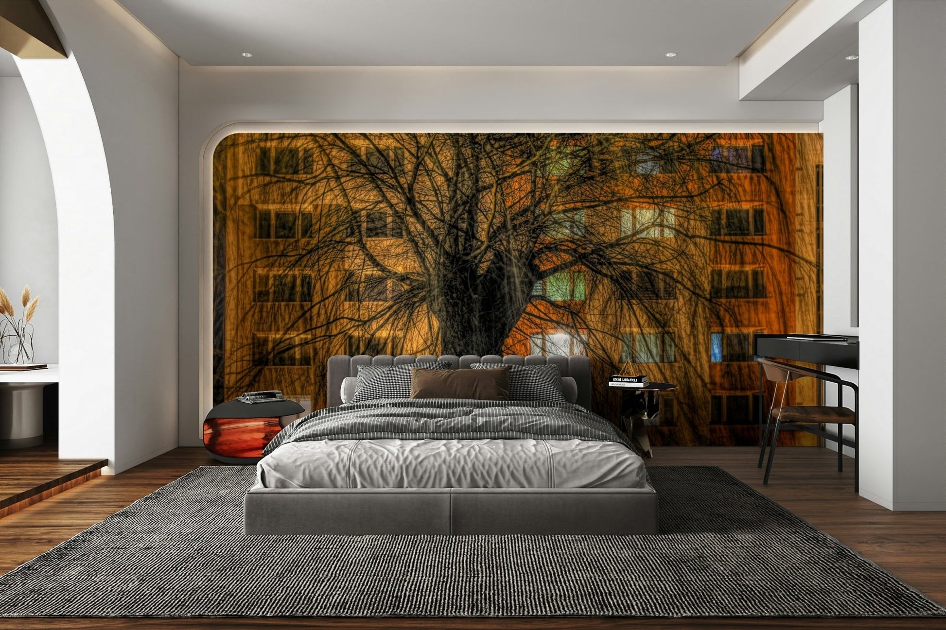 Unique and striking city-themed wallpaper.

