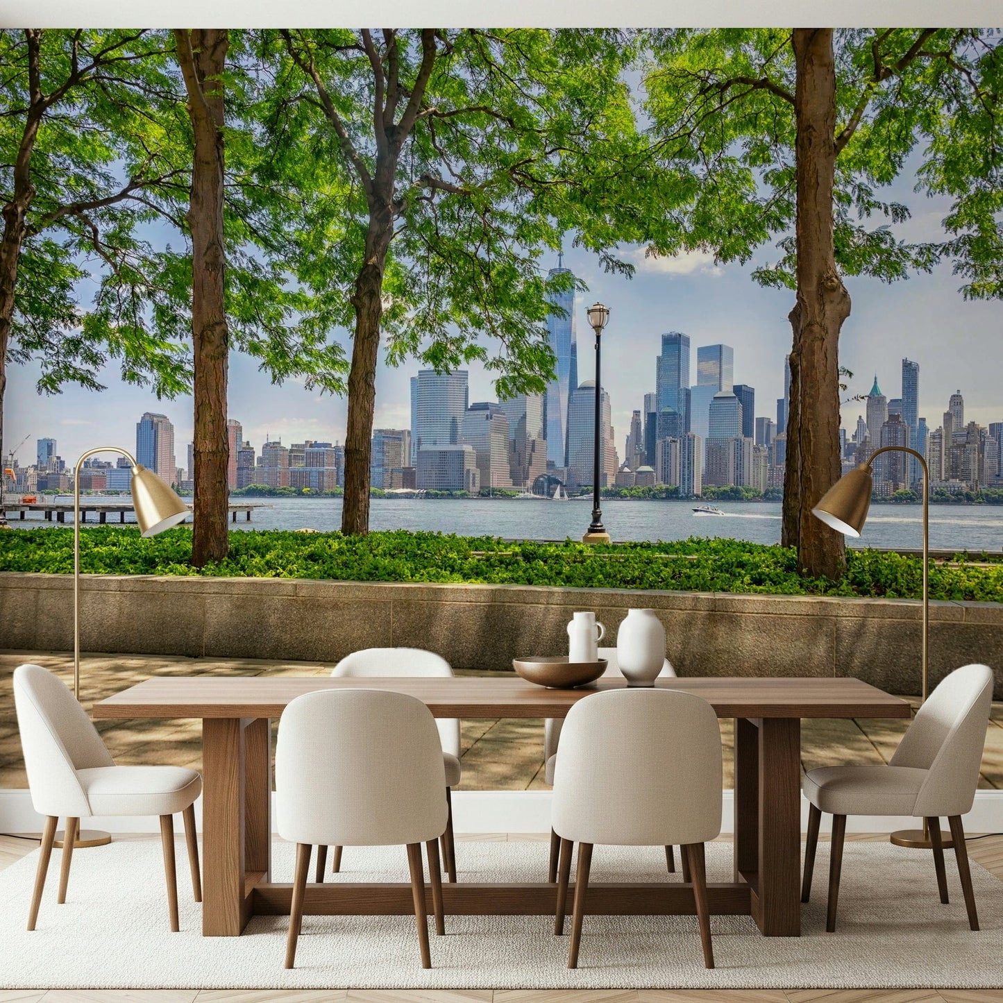 Financial District skyline view Urban Oasis View wallpaper