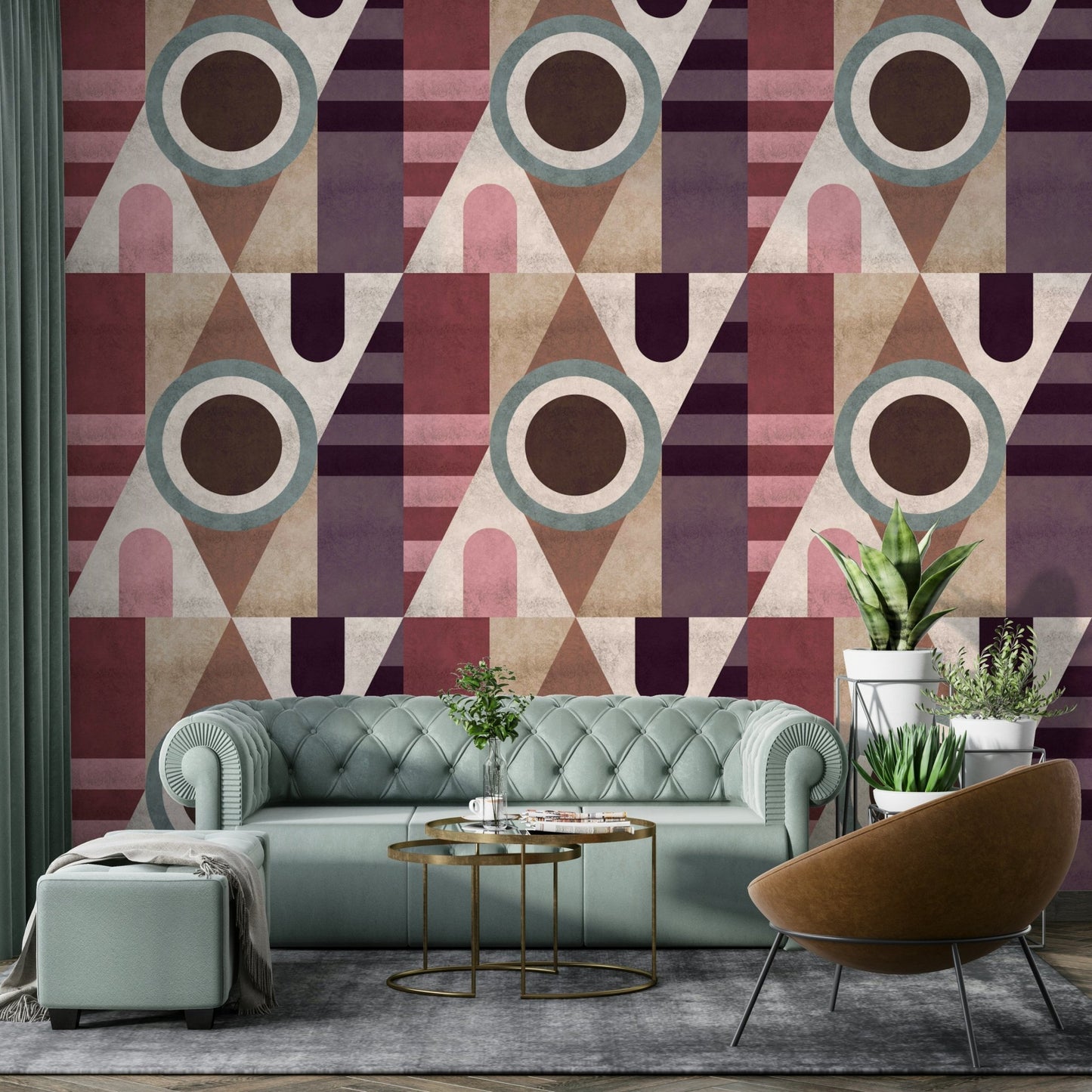 Wallpaper for walls with city texture and geometry

