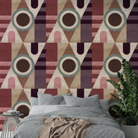 Structured wall mural in grayscale design

