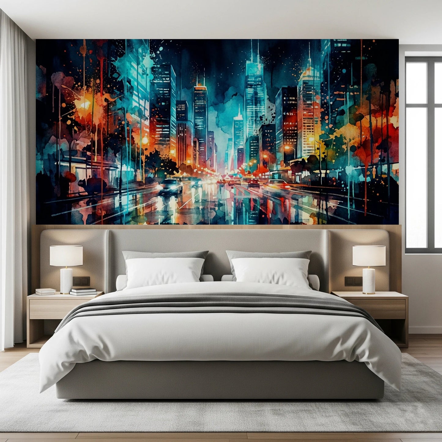 Urban Watercolor Wall Mural