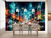 Urban Watercolor Wall Mural