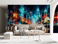 Urban Watercolor Wall Mural