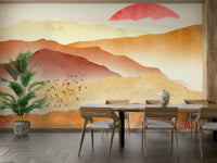 Sophisticated red stone wall coverings for a boutique style lounge area.