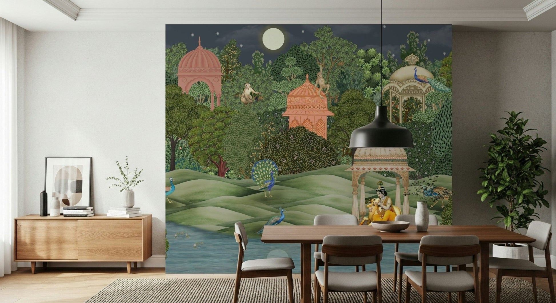 Vanara Vatika mural for kids room with gentle forest theme