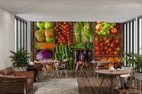 The wall art combines a nature theme with a rustic feel.

