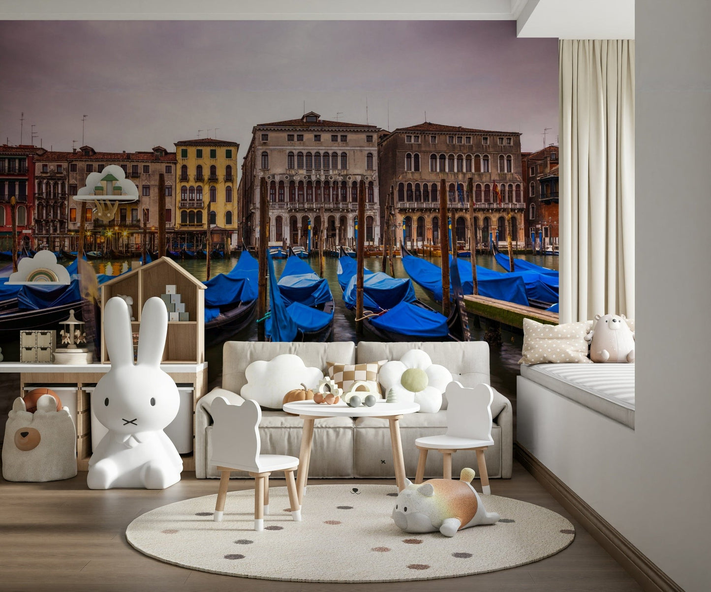 Venetian Blues, dramatic waterway, picturesque cityscape artwork.