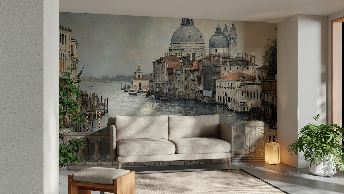 Venetian Canal View Wall Mural