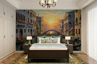 Wall mural showing a tranquil Italian scene

