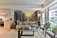 Mural wallpaper capturing a romantic night scene

