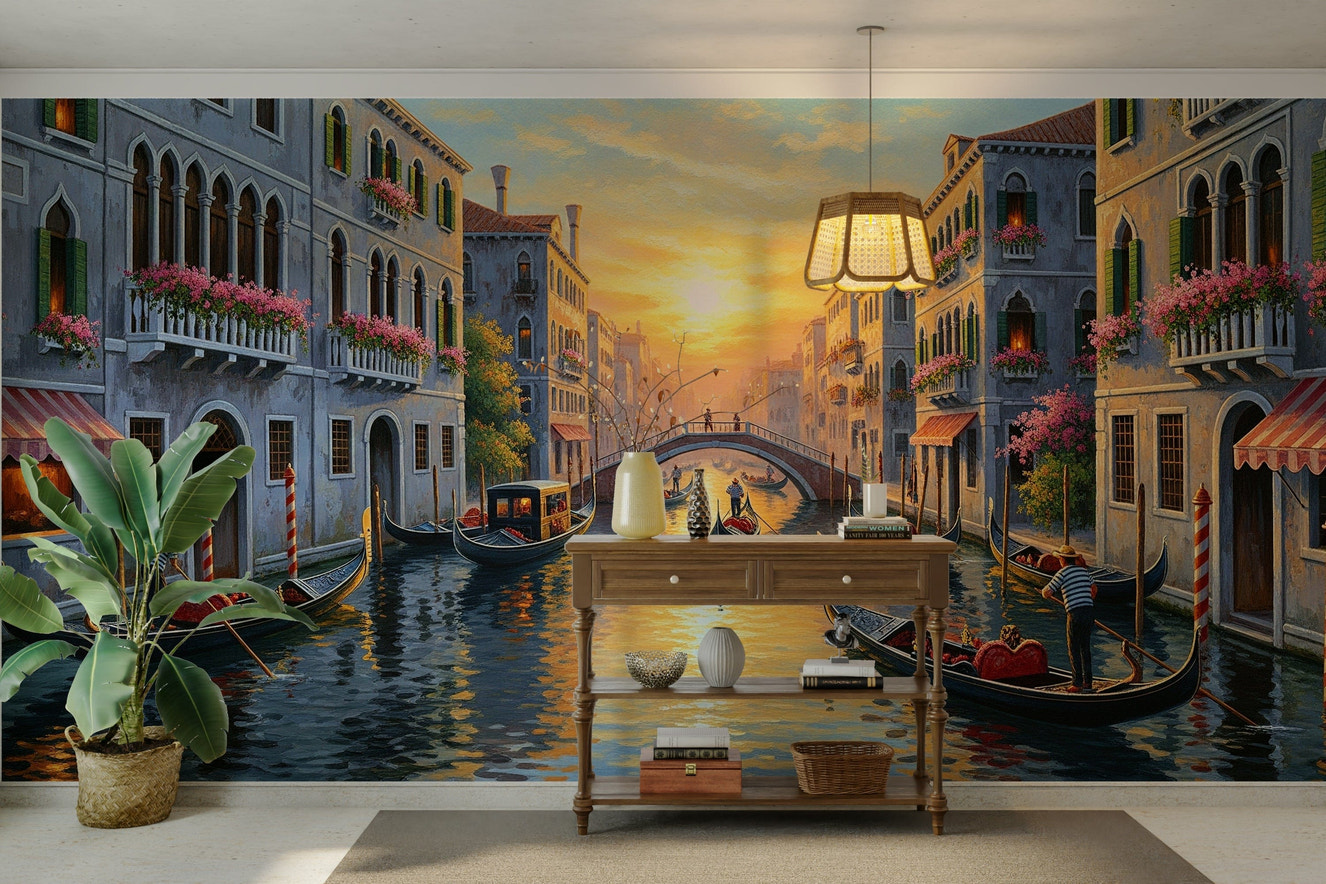 Serenade on a Venetian canal, moonlit scene

