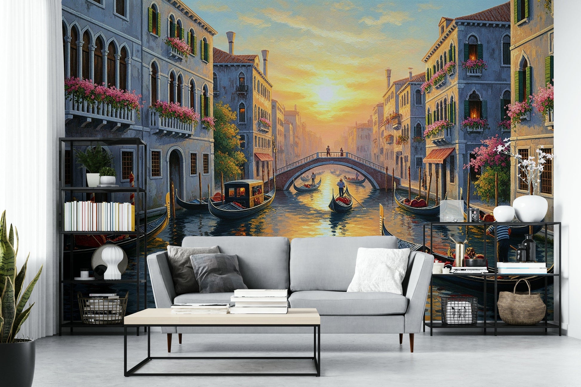 Wall mural with Venetian architecture and a canal

