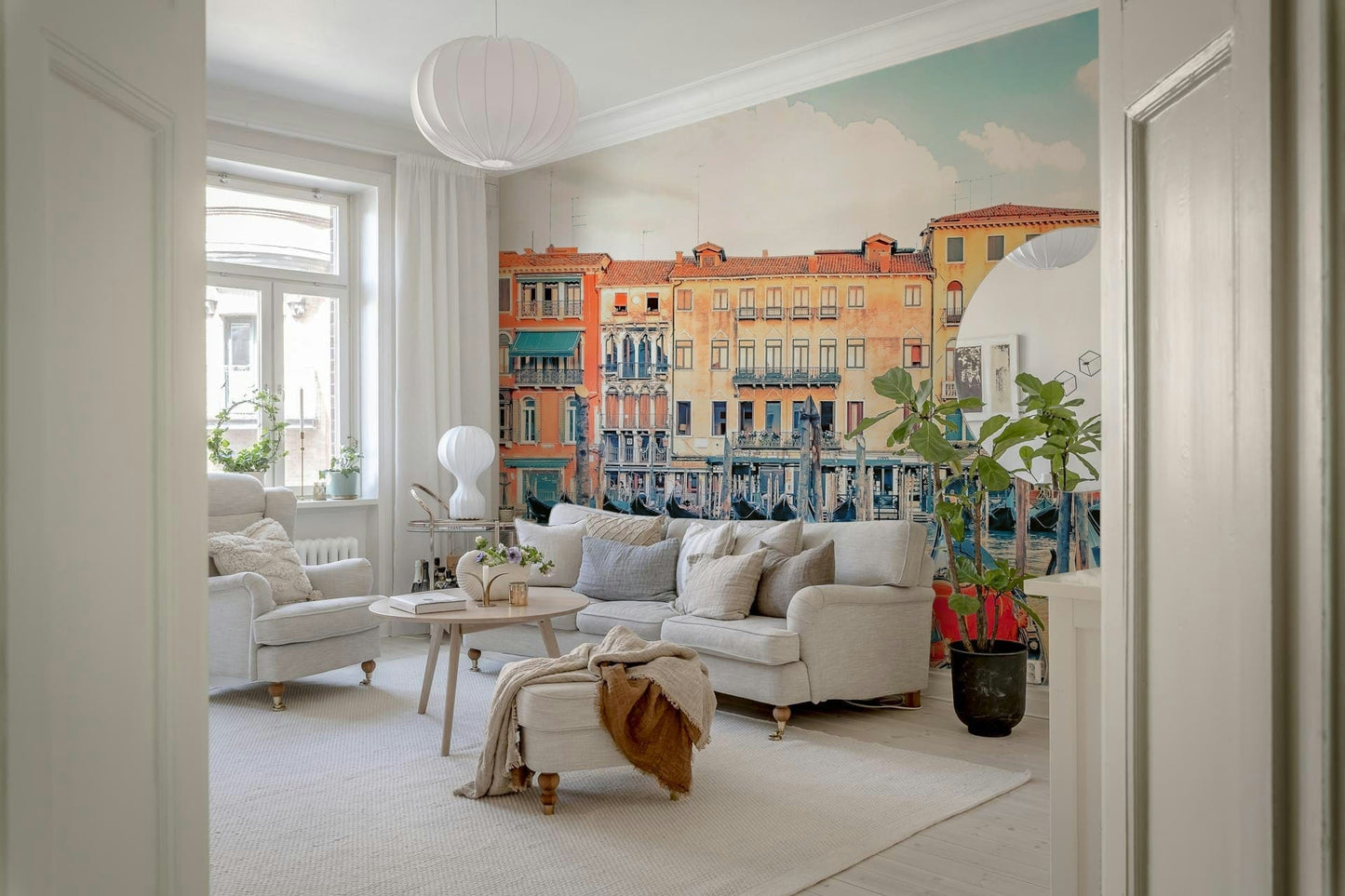 Venice Dreamscape wallpaper, bright Italian buildings, sunlit canal view.