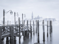 Italian wall mural, peaceful sea scene, striking contrasts, Venetian Stillness finish.