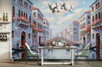 Wall mural showing a tranquil Italian scene

