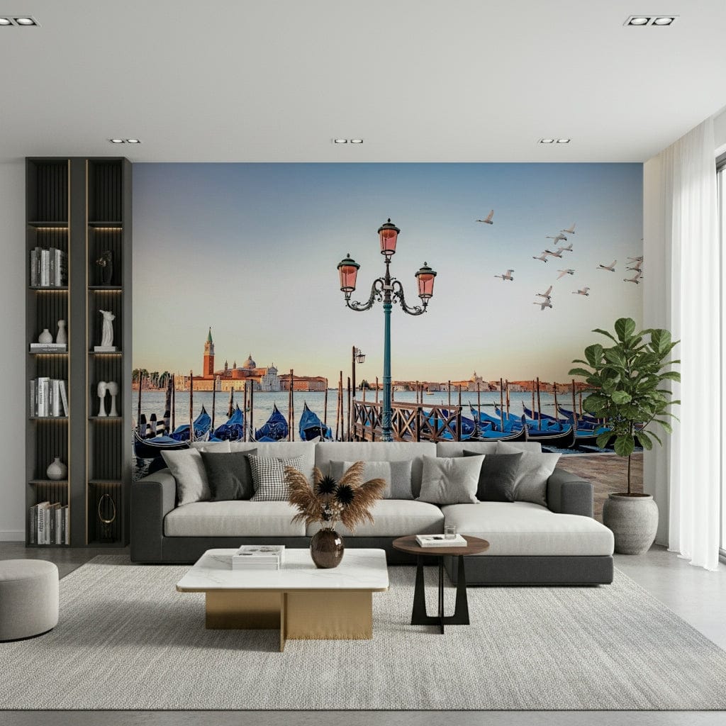 Elegant white structure Venice Serenity wallpaper ornate decorative