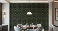 Verdant Damask Jungle Tapestry style Green Forest Wallpaper⁠