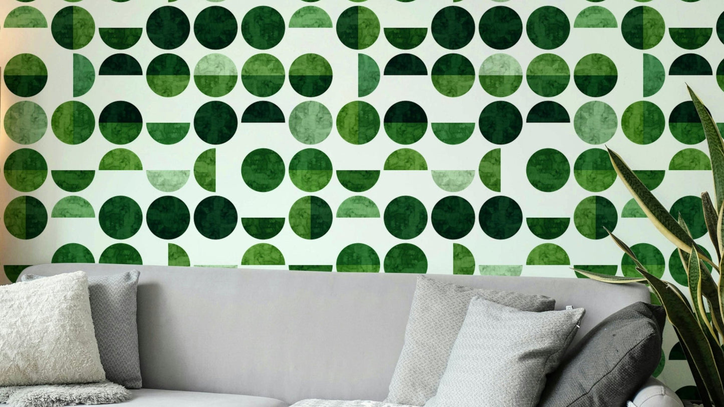 A wallpaper with a botanical pattern.

