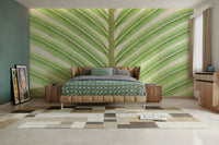 verdant leaf stripes wall mural

