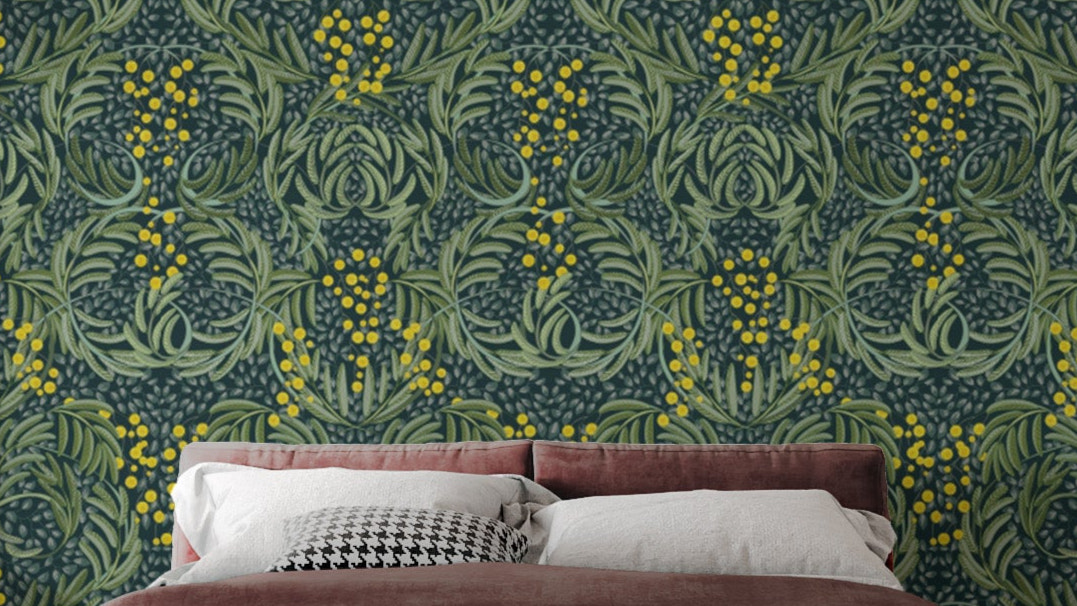 Verdant Mosaic Floral Wallpaper
