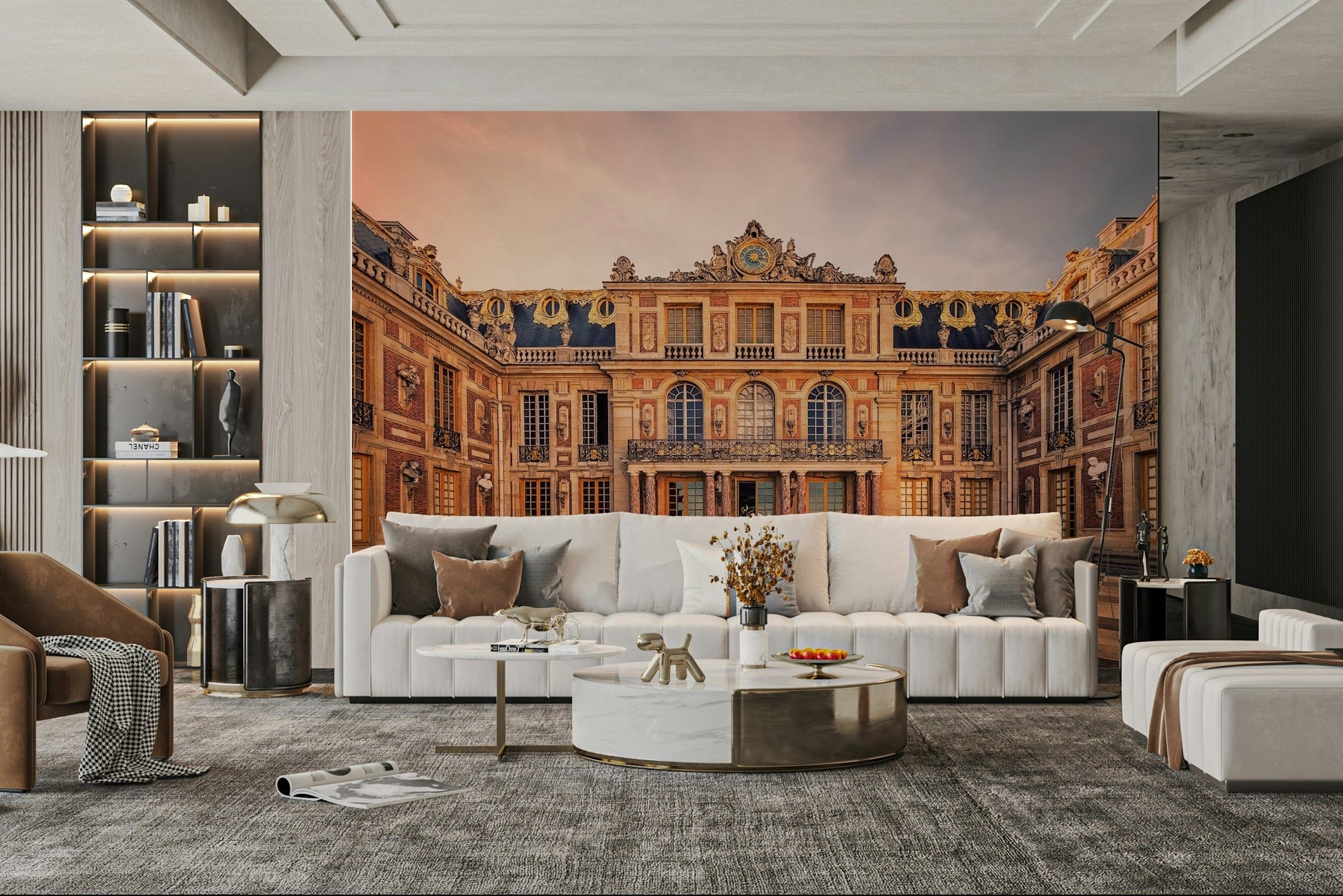 A classic French palace wallpaper for walls.

