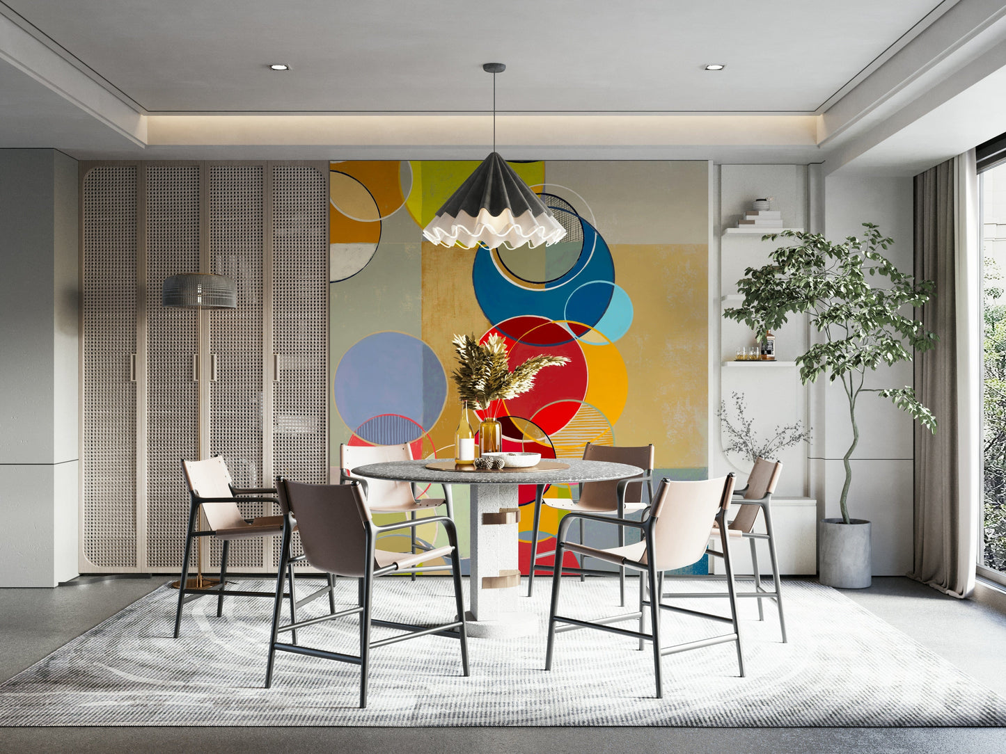 Chromatic Circles Wall Mural